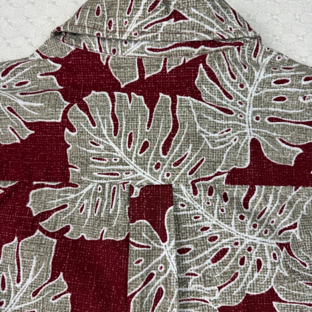 Hilo Hattie Hawaiian Shirt Men XL Monstera Leaf Short Sleeve Popover Aloha Retro - Picture 10 of 12